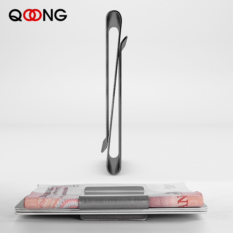 Money Clip Slim - QOONG Thép Không Gỉ Mỏng 2