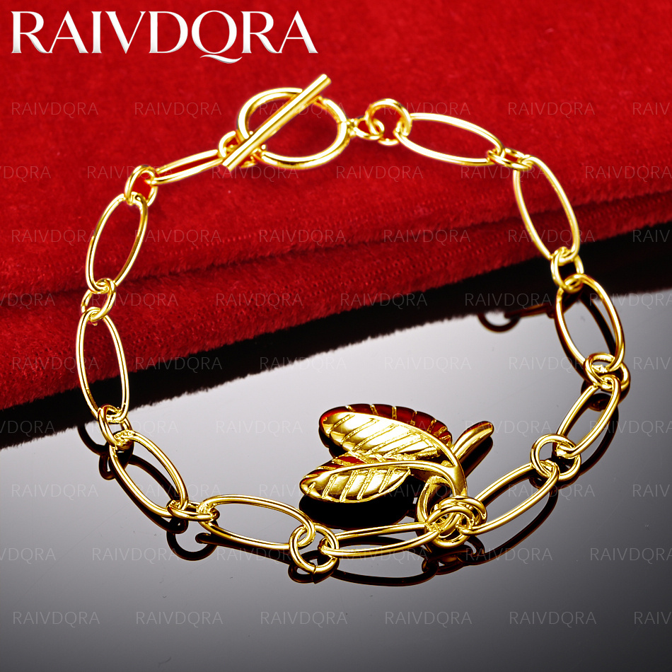 Men'S Yellow Accessories - 18K Gold Plated Leaves Pendant Chain