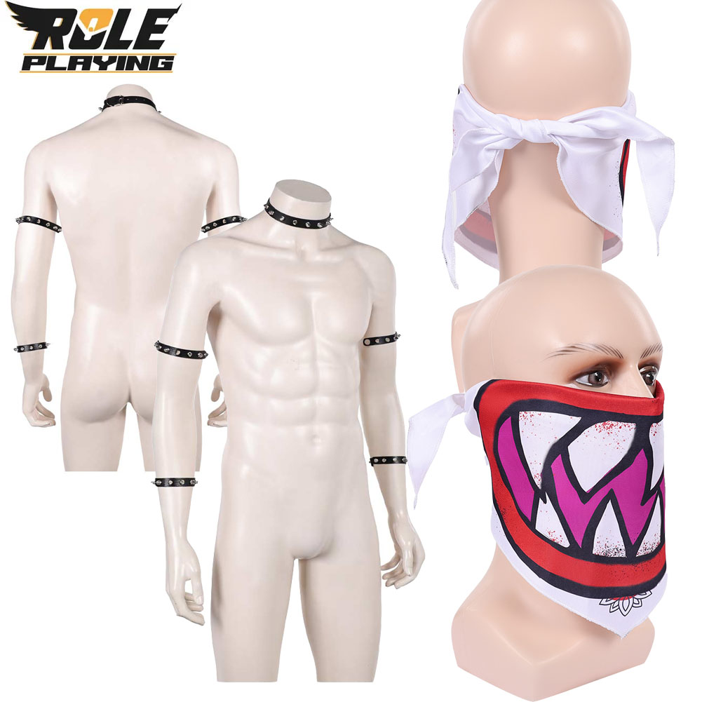 Men Accessories Pack - Bowser Jr Cosplay Scarf Mask Bracelet