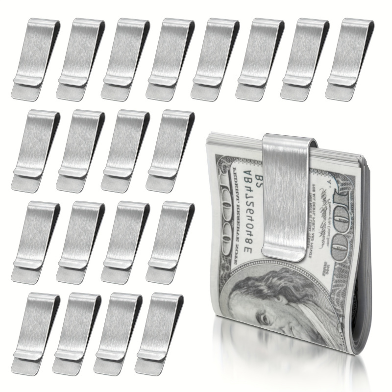 Money Clip Slim - 20PCS Stainless Steel Silver Slim Wallet
