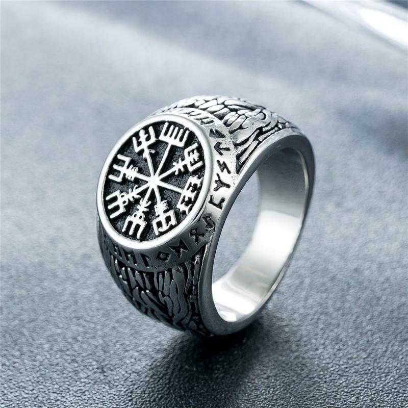 Signet Ring Men - Vintage Viking Rune Signet Scandinavn Rings