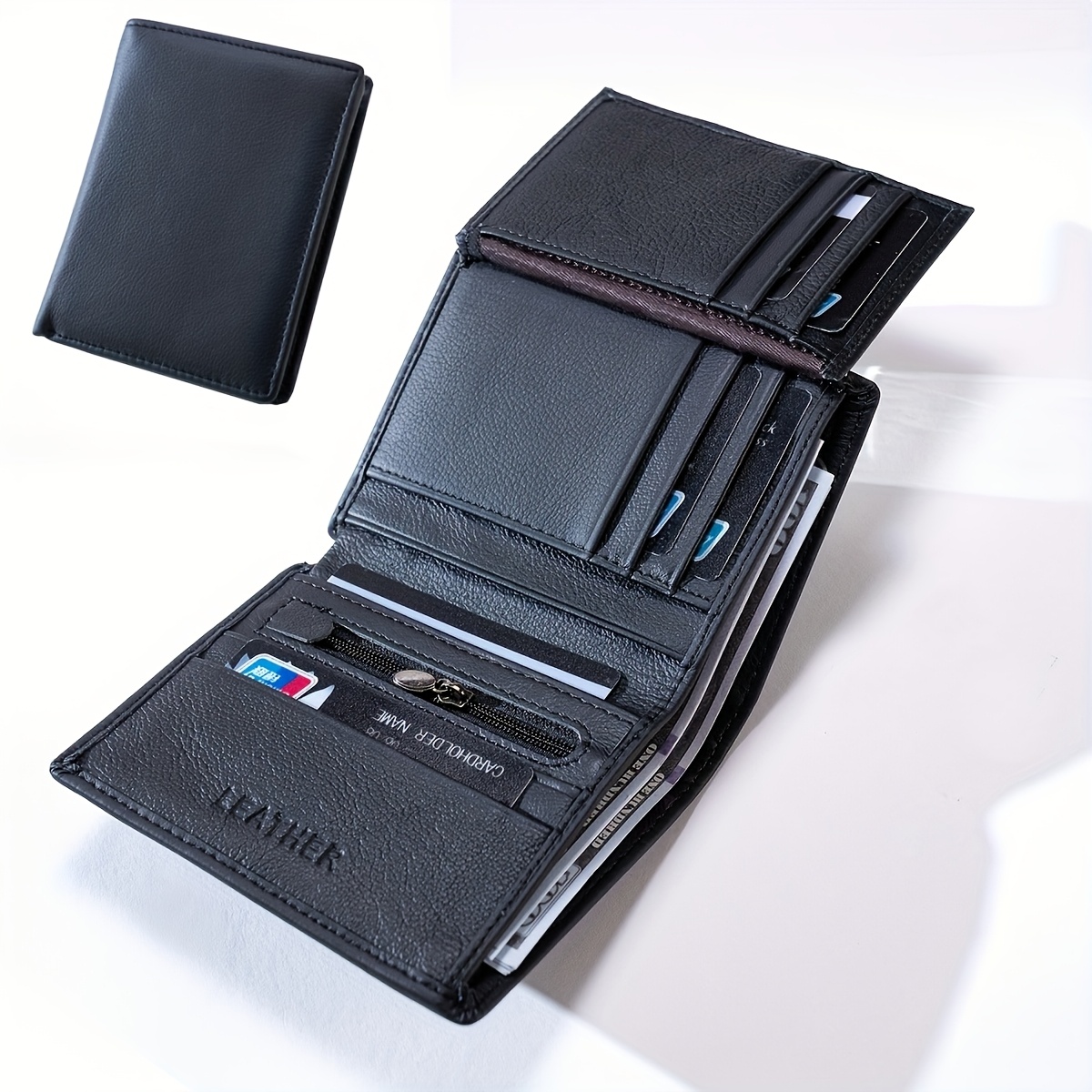 Money Clip Slim - 1 men's distinguished leather wallet, retro