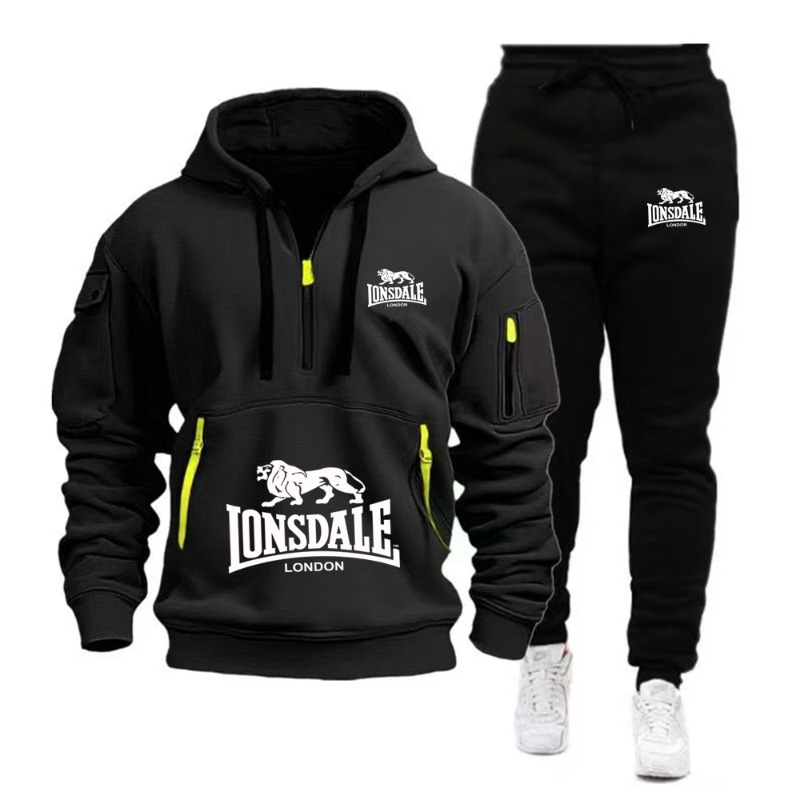 Men'S Accessories Pouch - LONSDALE Men's Kangaroo Pocket Hoodie Set