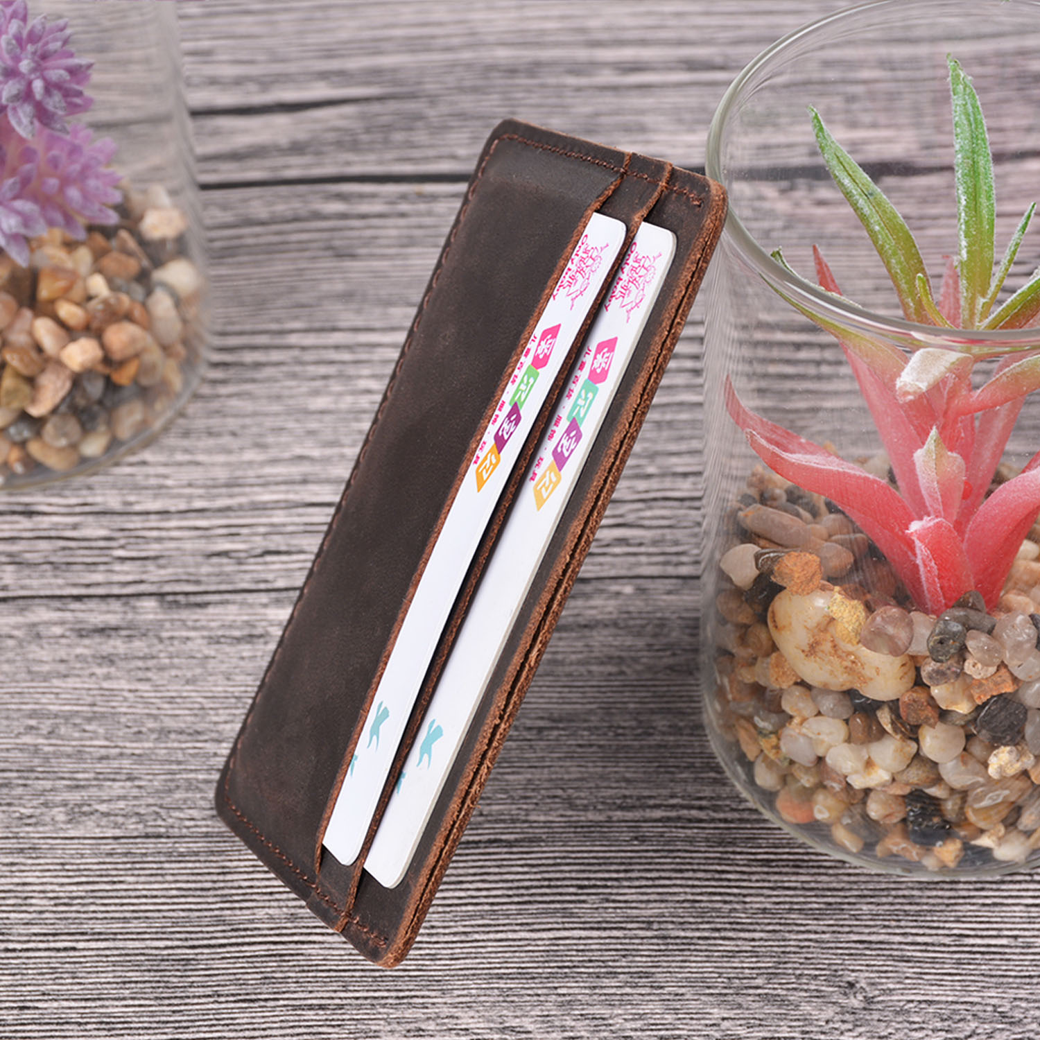 Money Clip Slim - Handcrafted Vintage Unisex Mini Card Wallet