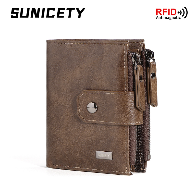 Money Clip Slim - Anti-TheftCross-Border Business Leather Slim Short Wallet