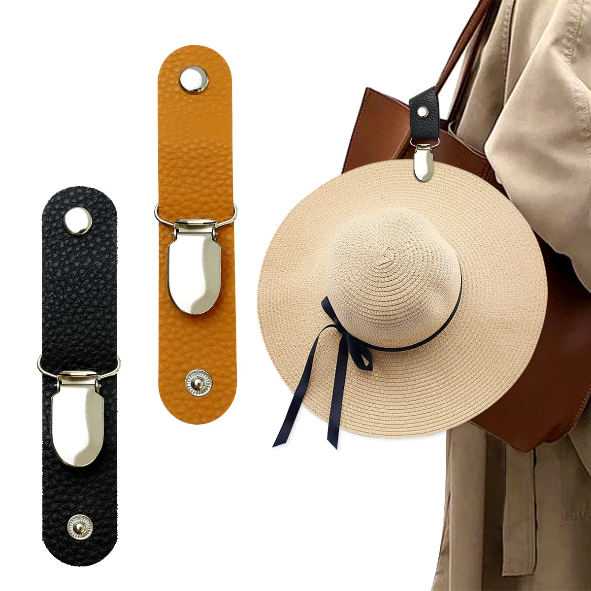 Men'S Accessories Travel Bag - PU Leather Hat Clip for Travel