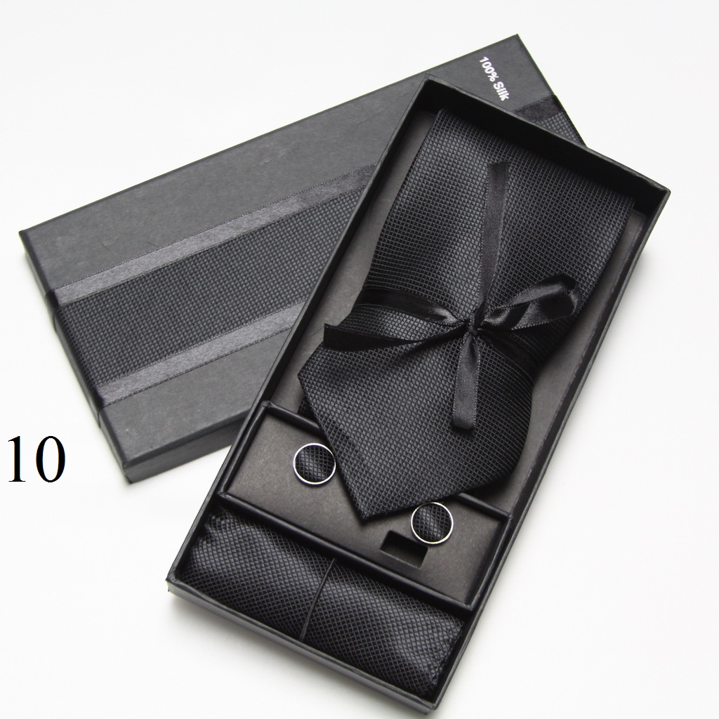 Solid Neck Tie Set Box Cufflin - đánh giá và giá Men Accessories Combo Set