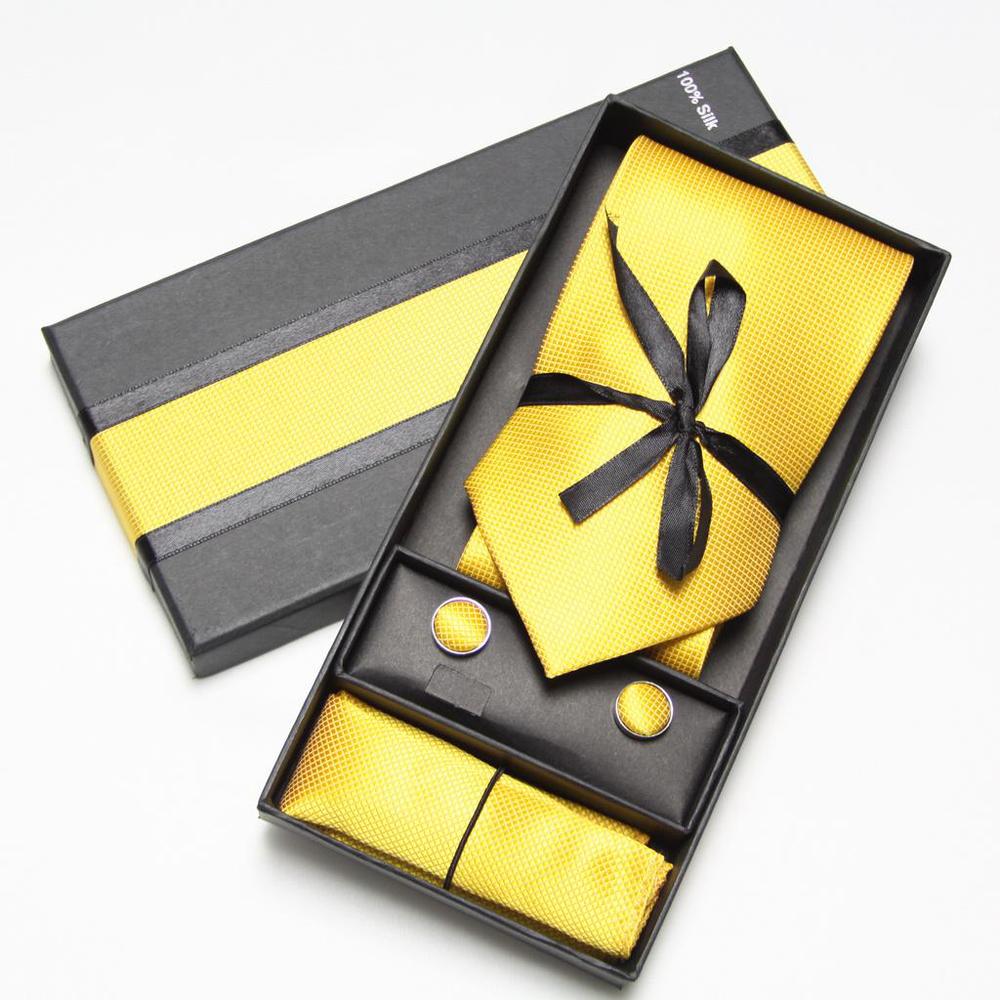 Solid Neck Tie Set Box Cufflin - đánh giá và giá Men Accessories Combo Set