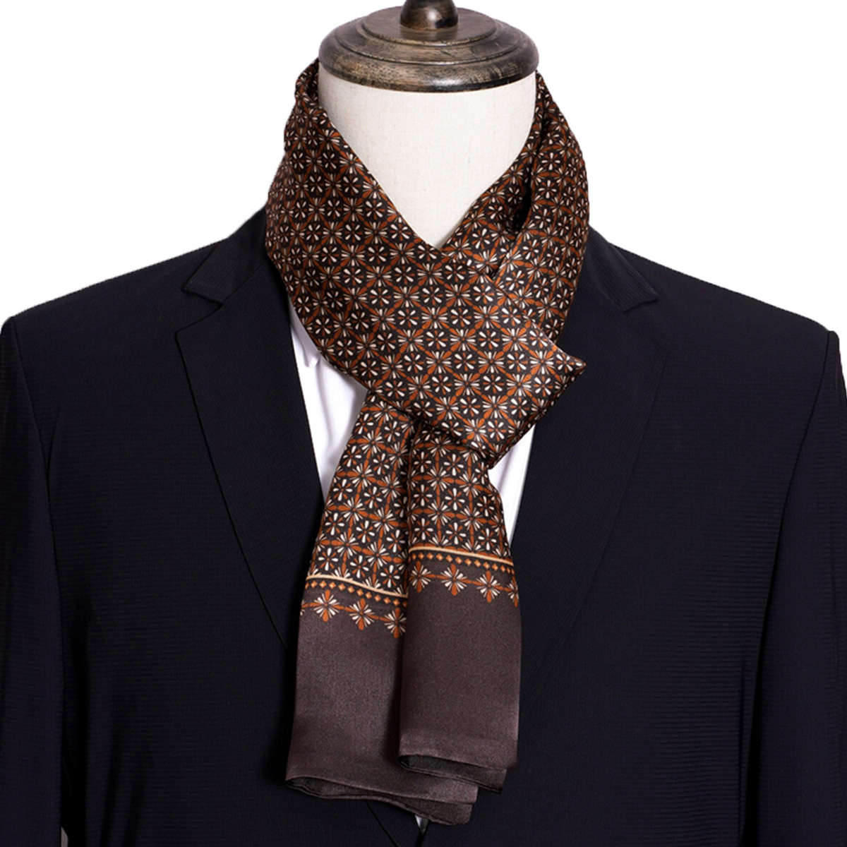 New Men's Stripe Silk Scarf Ho - đánh giá và giá Men Accessories Sale