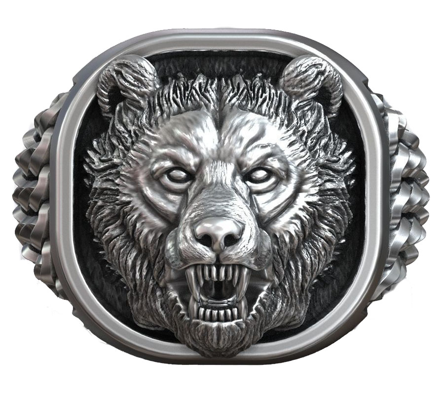 22g Viking Bear Head Nordic Or - đánh giá và giá Signet Ring Men