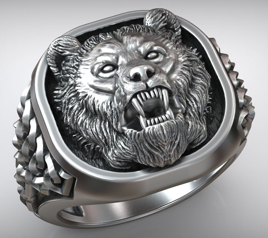 22g Viking Bear Head Nordic Or - đánh giá và giá Signet Ring Men