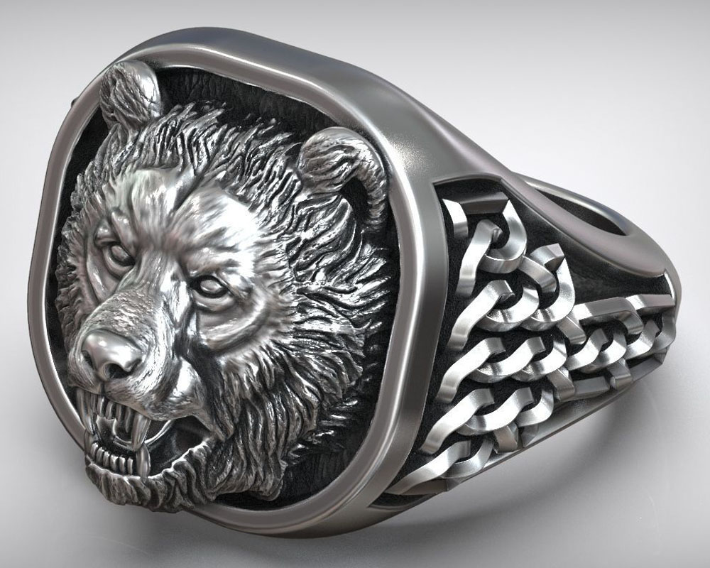 22g Viking Bear Head Nordic Or - đánh giá và giá Signet Ring Men