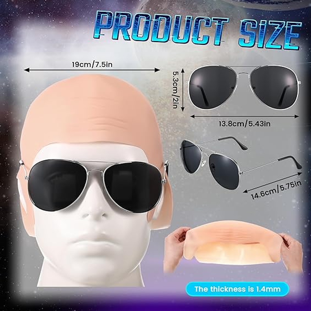 4 Pcs Bald Caps Set Makeup Bal - đánh giá và giá Men Accessories Combo Set