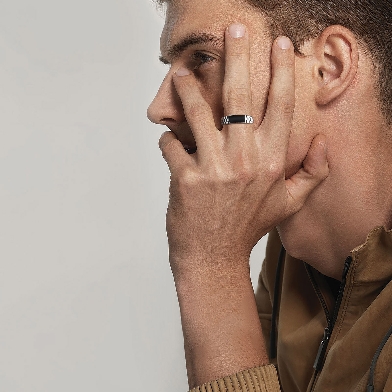 Vnox Mens Open Rings, Black En - đánh giá và giá Signet Ring Men