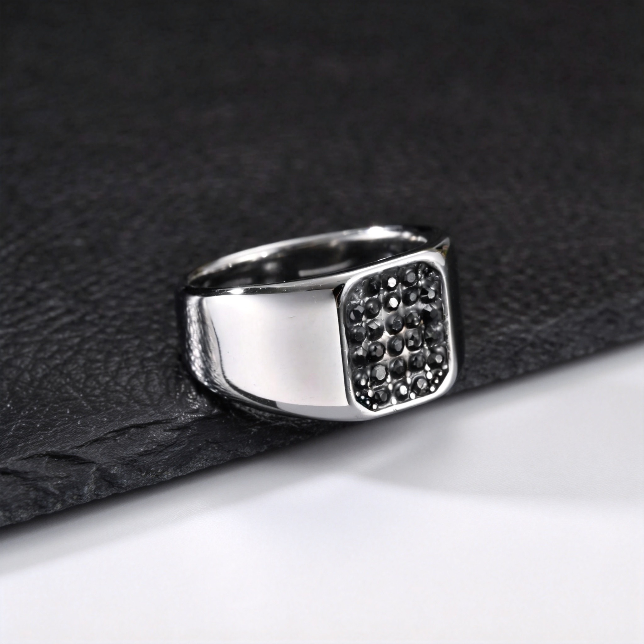 Punk Stainless Steel Signet Ri - đánh giá và giá Signet Ring Men