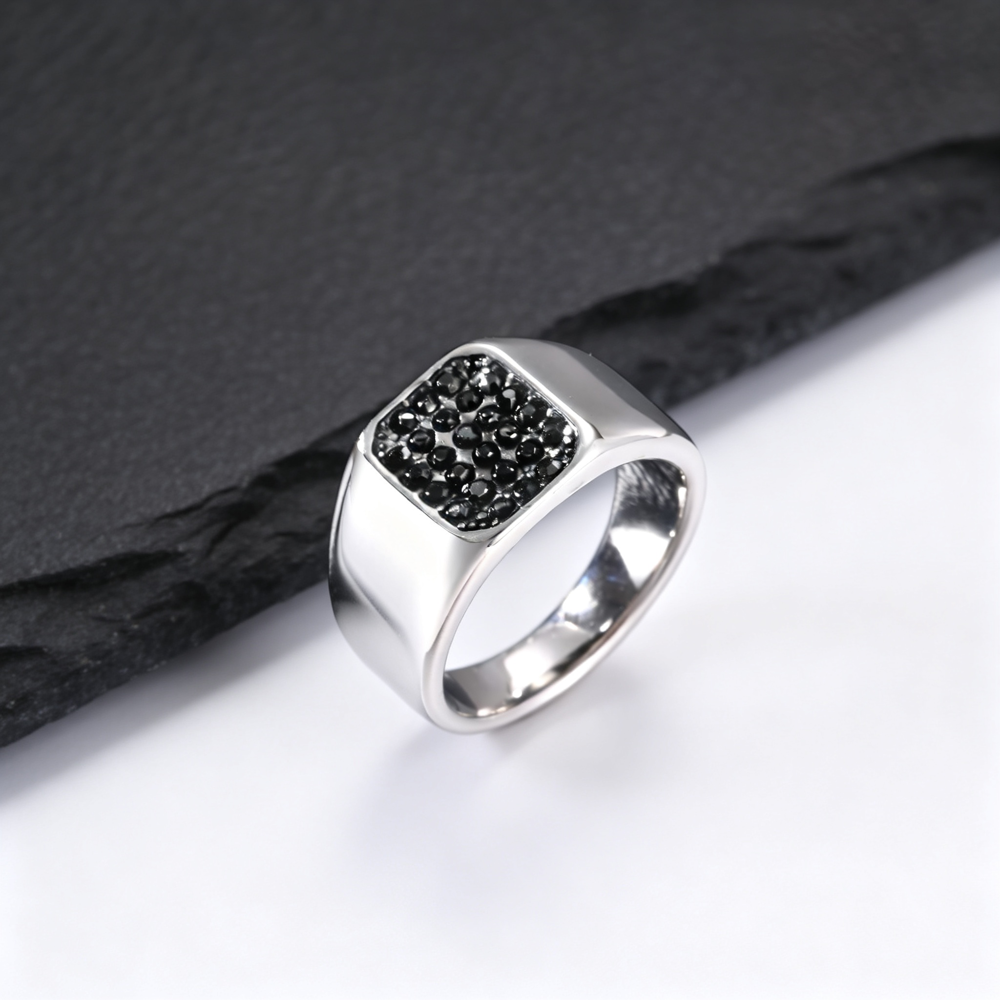 Punk Stainless Steel Signet Ri - đánh giá và giá Signet Ring Men