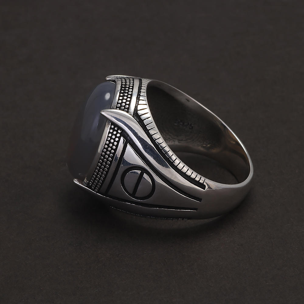 S925 Sterling Silver Agate Sig - đánh giá và giá Signet Ring Men