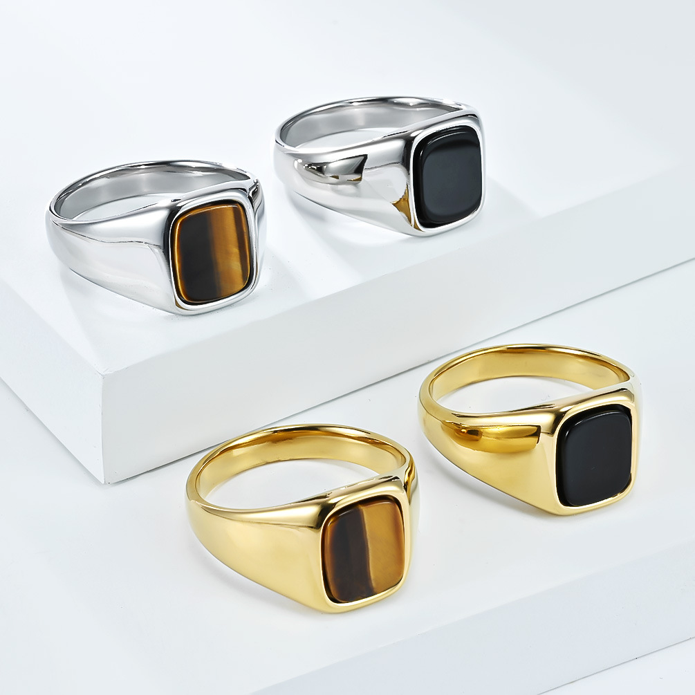 New Fashion Vintage Stainless  - đánh giá và giá Signet Ring Men