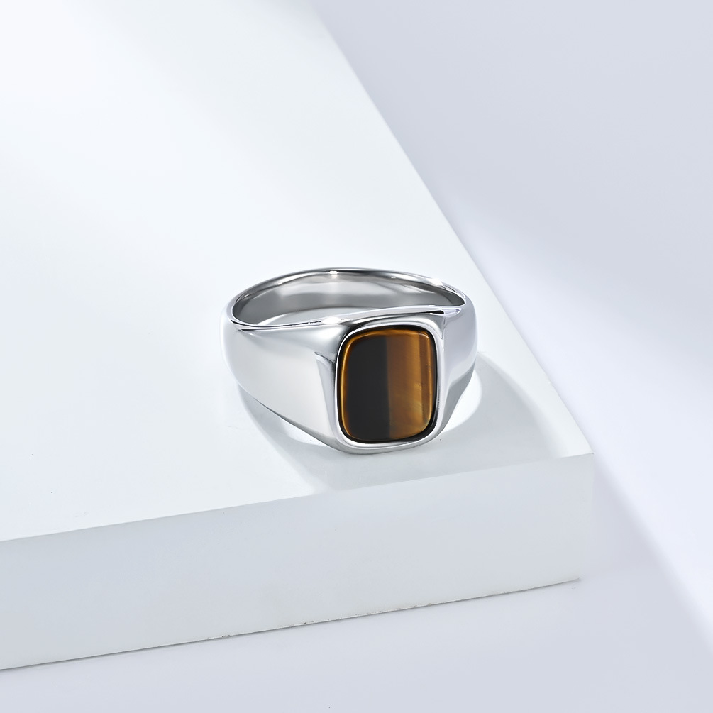 New Fashion Vintage Stainless  - đánh giá và giá Signet Ring Men