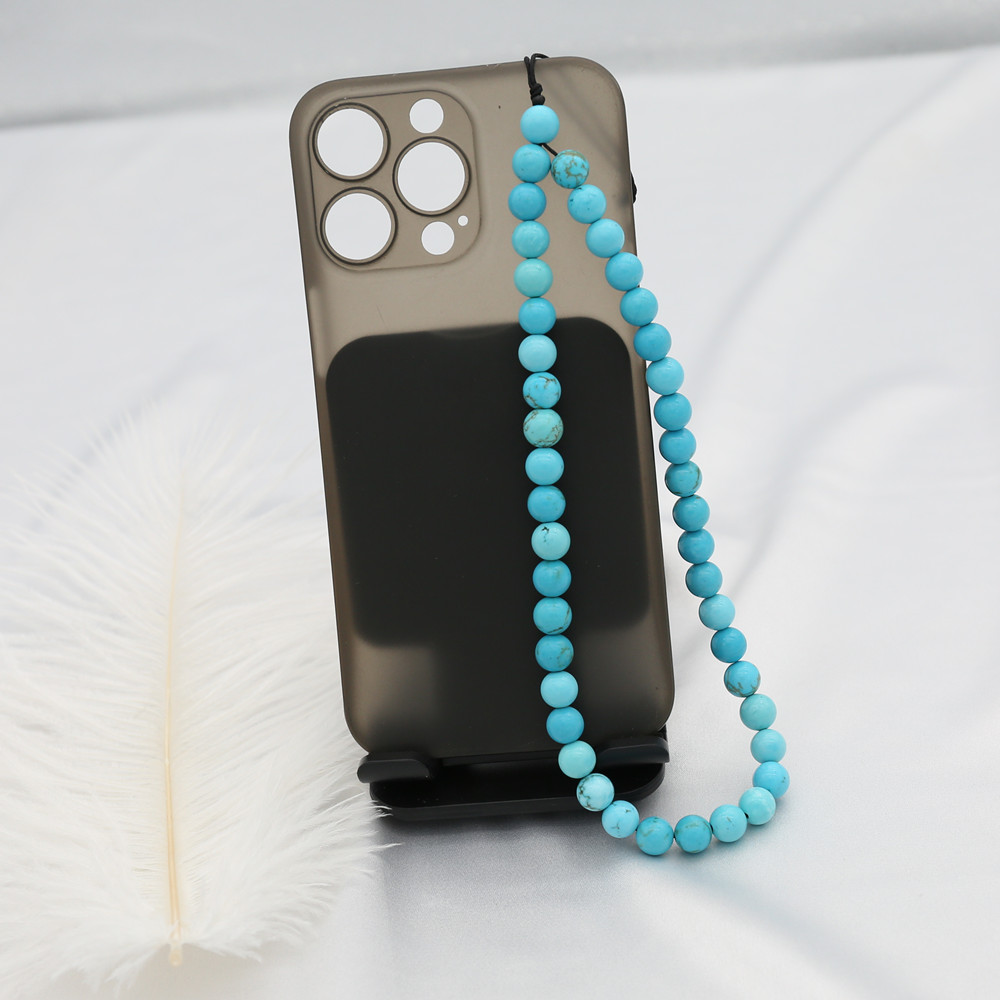 8MM Blue Turquoise Beaded Mobi - đánh giá và giá Men Accessories Chain