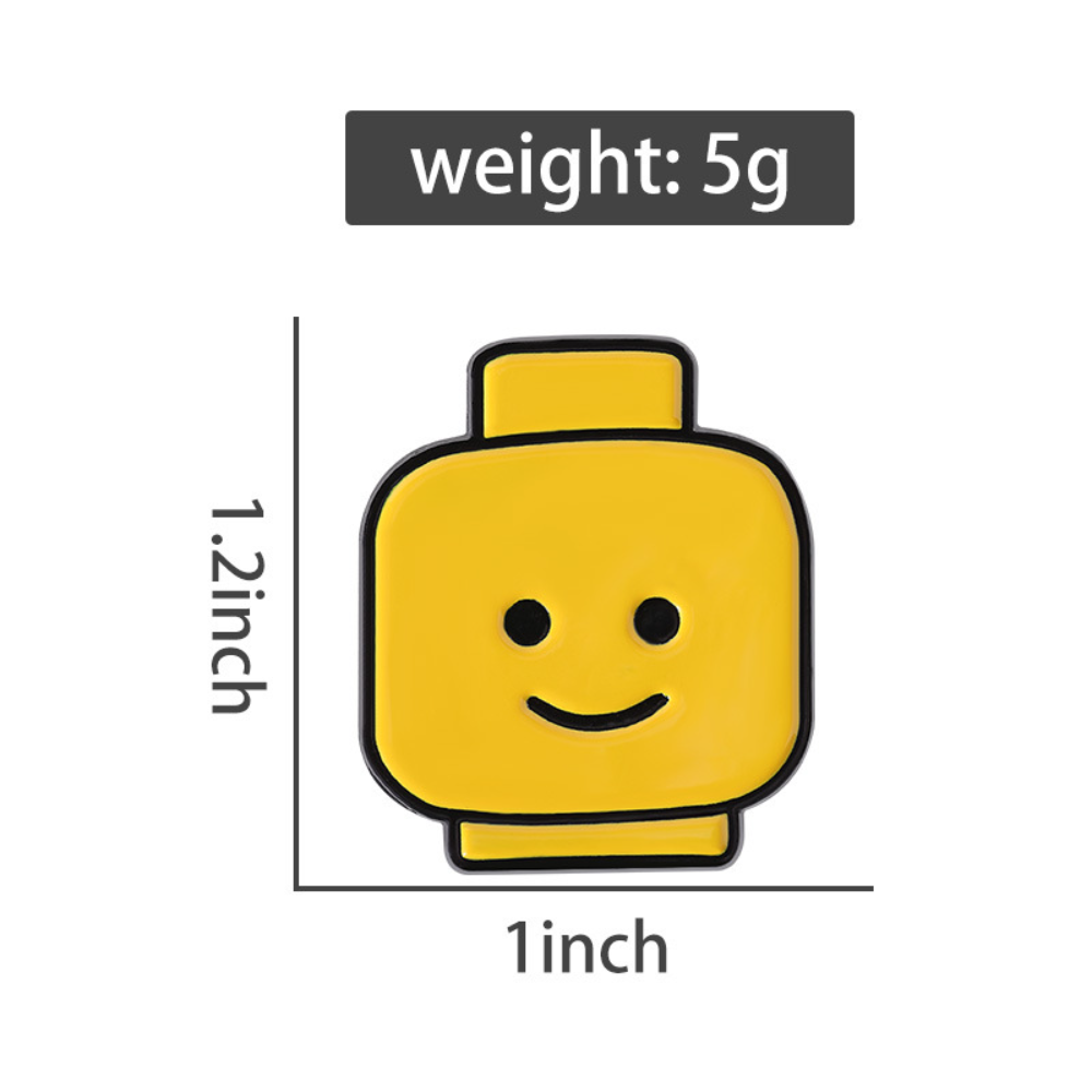 Cute Yellow Pin Block Man Smil - đánh giá và giá Men'S Yellow Accessories