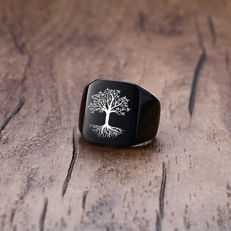 Vnox Đá Punk Sóc Cây Signet Nh - đánh giá và giá Signet Ring Men
