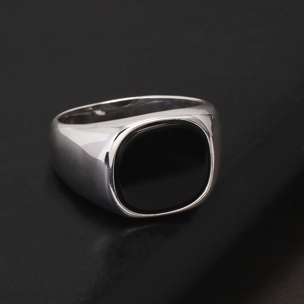 S925 Sterling Silver Black Ony - đánh giá và giá Signet Ring Men