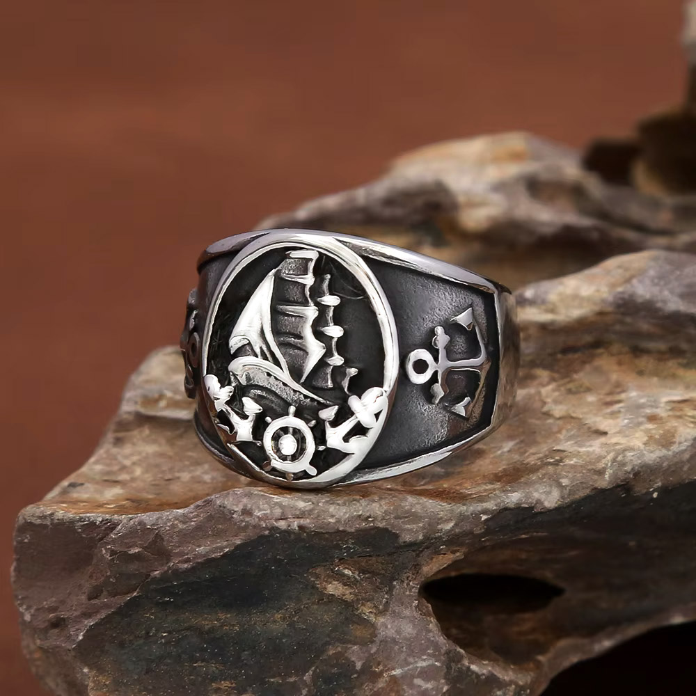 Vintage Nautical Nordic Sailbo - đánh giá và giá Signet Ring Men
