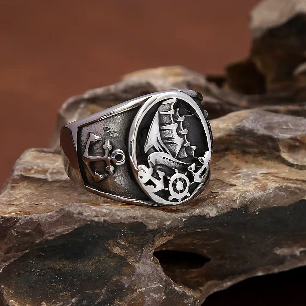 Vintage Nautical Nordic Sailbo - đánh giá và giá Signet Ring Men