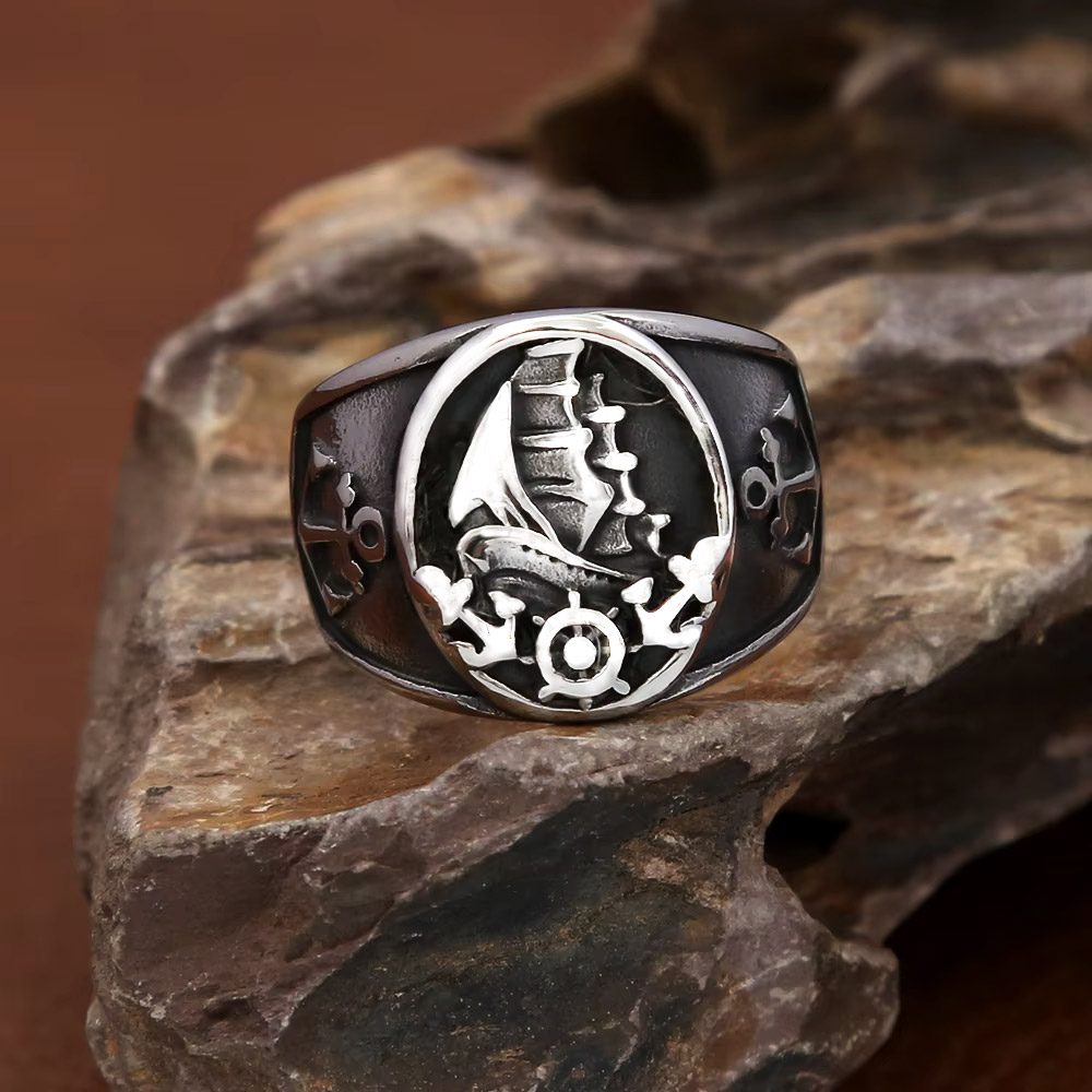 Vintage Nautical Nordic Sailbo - đánh giá và giá Signet Ring Men